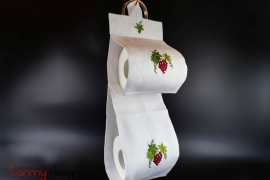 Toilet paper hanger with grape embroidery